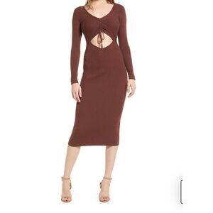 All in Favor Ribbed Body on Cutout Dress